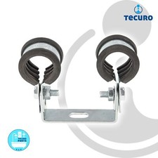 tecuro Doppel Rohrschelle Ø 15 - 42 mm mit Schallschutzeinlage, verzinkt