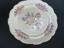 Rosenthal Pompadour Blumen Rose Goldrand 1 Kuchenteller 19,5 cm elfenbein