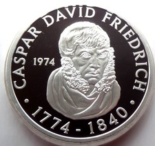 Caspar David Friedrich  -  Gedenkprägung zur 10 Mark Münze der DDR 1974