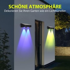 2x Solarleuchte Zaunlichter Wandlampe LED Strahler Außenleuchte Gartenlampe