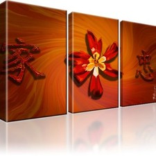 Mohn Abstrakt Blume Bild 3 Teilig Bilder Gerahmt Wandbild Kunstdruck