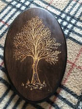 Holzbild Mit Baum 18x11 Cm Braun Wandbild