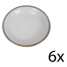 6er Set Suppenteller Goldrand Edelstein Bavaria Grauband 21499