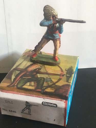 Elastolin indianer mit gewehr - indianer,