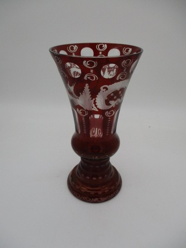Böhmisches glas rubinrot vase - rubinrot,