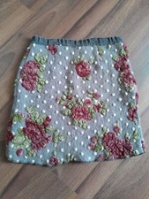 Wollrock Filzrock Wollfilz Gr.S grau Blumen 
