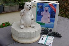 HEISSNER Teichfigur Eisfreihalter mit beleuchtetem Eisbär Gartenfigur
