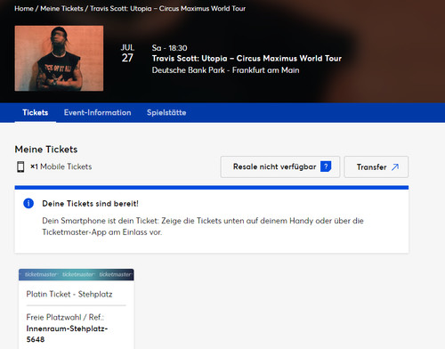Konzertticket travis scott - konzertticket,