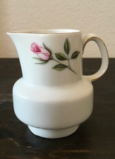 Milchkännchen Sahnekännchen Scherzer Bavaria Porzellan Saskia Weiß Goldrand Rose