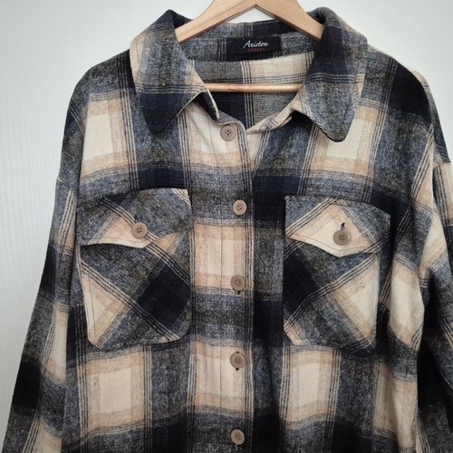 Oversize flanell blusenhemd - oversize,
