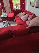 Wohnlandschaft Sofa Ecksofa Cordstoff Graphite Hocker Minsk R