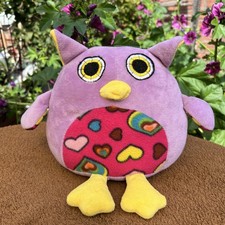 Eule Uhu lila mit Herzen Kissen Stofftier Kuscheltier Topolino Ernsting's Family