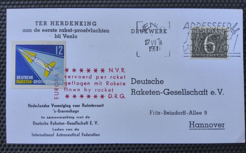 Raketenpost 1961 drg flug - -,