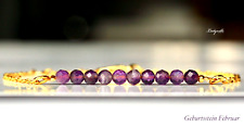 Edelstein Armband Amethyst Perlen Geburtsstein Februar persönlich Geschenk Frau