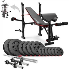 Hop-Sport HS-1055 Zusammenklappbare Hantelbank - Schwarz Komplettset unbenutzt