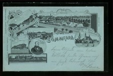 Mondschein-Lithographie Sömmerda, Munitions- und Waffenfabrik AG, Bahnhof, Mark 