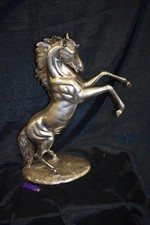 Großes, sich aufbäumendes Bronze-Pferd, versilbert, Frankreich, 59cm