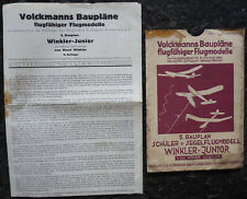 Volckmanns Baupläne flugfähiger Flugmodelle 5. Bauplan  Schüler-Segelflugmodelle