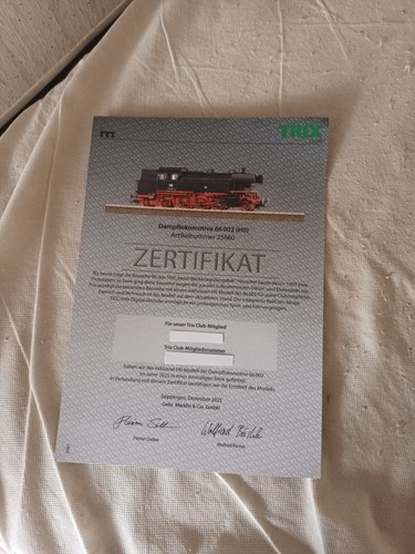 Trix zertifikat 25660 der - zertifikat,