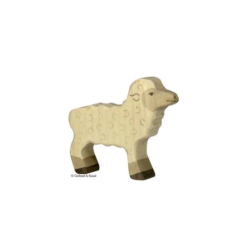 Holztiger holzfigur lamm - holzfigur, weiß