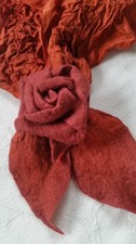 Brosche rose filzblüte - brosche,