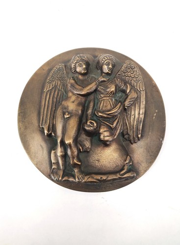 Bronze platte relief zwei - platte, "zwei