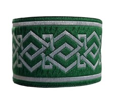 10m Borte 50MM Breit 50103 Grass grün-Silber Mittelalter Borte Keltisch 1,149€/m