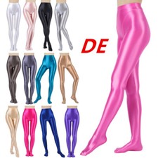 DE Damen Tights Pants Smooth High Taille Stretch Strumpfhose Yoga Fitness Sport