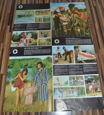 Große Faltreklame Plakat DDR 1973 Wassersport Bademode Faltboot Federball