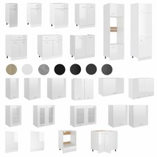 Küchenschrank Kuche Unterschrank Hängeschrank Kühlschrank Weiß/Schwarz/Grau DE