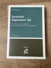 Rolf Schmidt Strafrecht Allgemeiner Teil 16. Auflage Taschenbuch Neuwertig