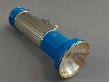 ALTE DDR Taschenlampe ARTAS blau/silber 16cm DEKO Vintage Mid Century 70er Jahre