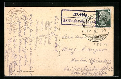 Ansichtskarte landpoststempel - ansichtskarte,