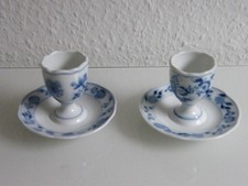 2 x Antike Eierbecher  Zwiebelmuster auf Fuß handbemalt Porzellan