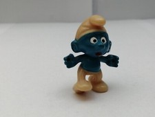 Ü-Ei Figur Stelzenschlumpf ohne Stelzen dunk  Serie Olympiade der Schlümpfe 1983