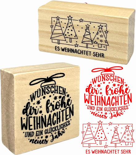 Stempel weihnachten holz set - stempel,