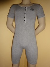 Herrenbody Herrnbody Einteiler Herren Body Joye+Fun M grau-schwarz gestreift NEU