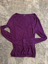 MITCH & CO. Langarm Top Damen Gr. L in Lila Casual-Look weite Ausschnitt