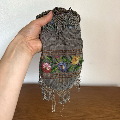 Große perlen tasche - tasche, antik