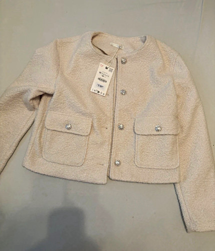 Zara bouclé kurzjacke - zara, m
