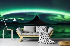 VLIES Fototapete-NORDLICHT-(6142ah) Natur Norwegen Polarkreis XXL Wandbild