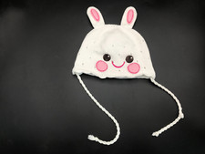 Baby Mütze Strickmütze weiß Hase H&M 74/80 6-12 Monate zum binden