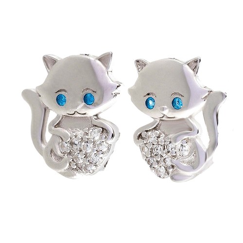 Kinder ohrringe katze 925 - ohrringe,