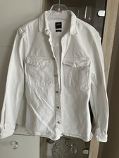 Zara Herren Jeansjacke Weiß Relaxed Fit Gr S