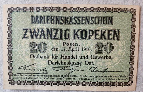 Kopeken posen 1916 - posen, banknote