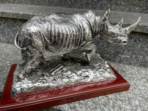 Nashorn mit echt silber - nashorn,