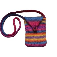 Monis Wollstuebchen gestrickte Filz Handytasche Handarbeit #2