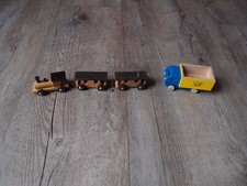 alte kleine Holz Eisenbahn und Postauto Holzspielzeug  Erzgebirge