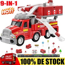 Feuerwehrauto 9IN1Truck Autotransporter LKW Kinder Spielzeug Auto Spielzeugset