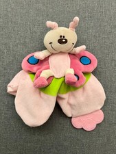 Simba Baby Schmusetuch Kuscheltuch Schnuffeltuch Schmetterling rosa Beißecke